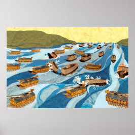 Poster Navires tortues à la bataille de Myeongnyang