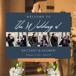 Poster Navy Blue Serenity : Mariage personnalisé Bienvenu