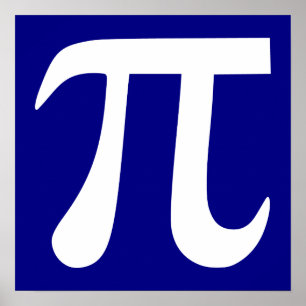 Poster Navy et symbole Pi blanc