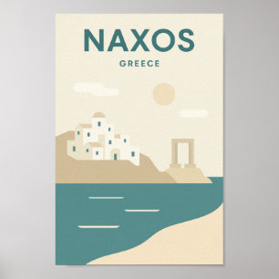 Poster Naxos Grèce minimaliste