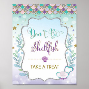 Poster N'ayez Pas De Coquillage Signe De Favori De Sirène