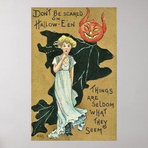 Poster N'ayez pas peur de l'Halloween Vintage