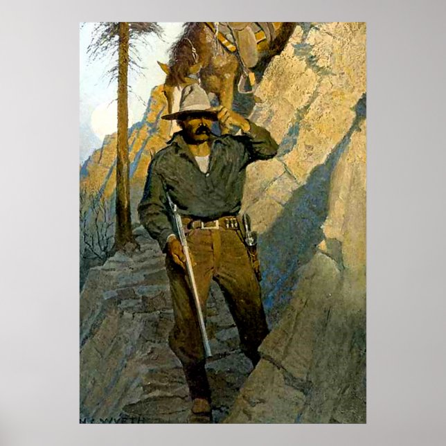 Poster NC Wyeth Peinture historique "Le shérif" (Devant)