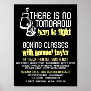 Poster Né À Combattre, Club De Boxe, Boxe Trainer Advert