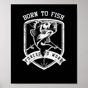 Poster Né À Des Poissons Forcés À Travailler Des Pêcheurs