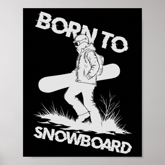 Poster Né À Snowboard (Devant)