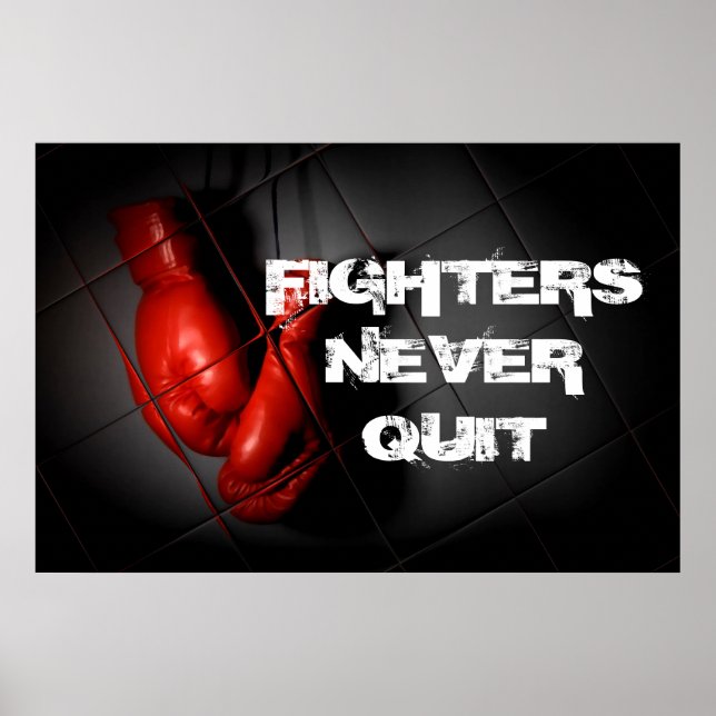 Poster Ne Cessez Jamais Les Gants De Boxe Rouge Inspirati (Devant)