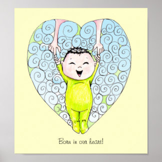 Poster Né dans notre coeur Baby Boy mur art