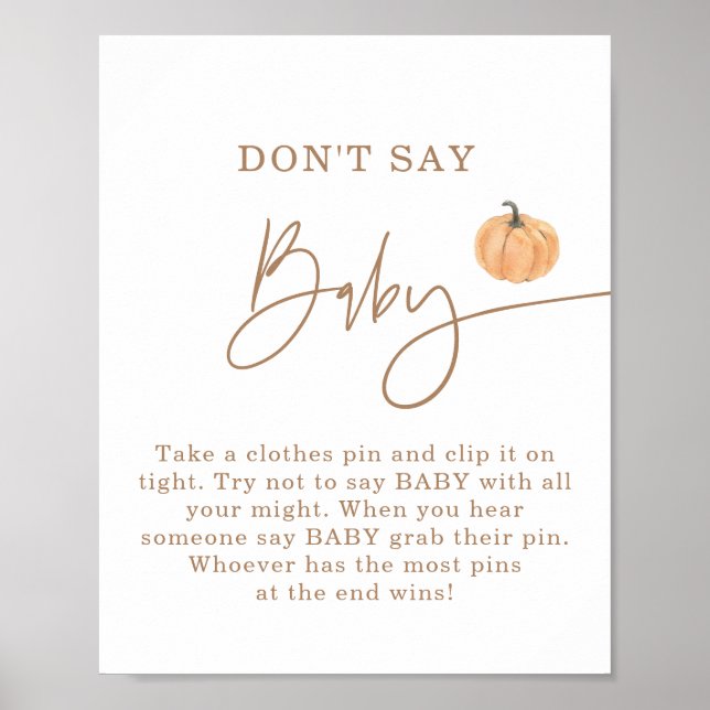 Poster Ne dites pas Baby Game, Citrouille d'automne Baby  (Devant)