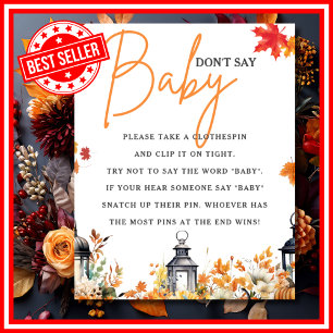 Poster NE DITES PAS BABY Little Citrouille Baby shower JE