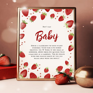 Poster Ne dites pas Baby Strawberry Baby shower Signal