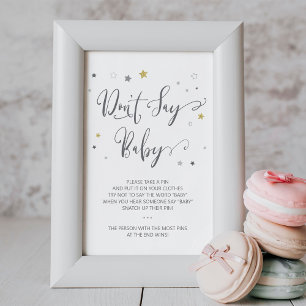 Poster Ne dites pas d'affiche pour bébé Baby shower non