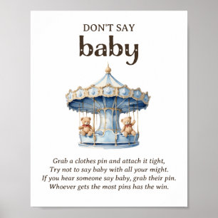 Poster Ne dites pas Jeune Ours en Peluche Garçon Baby Sho