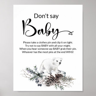 Poster Ne dites pas l'affiche du baby shower d'hiver pour