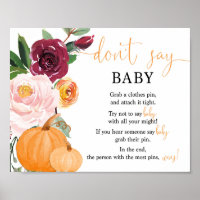 Ne dites pas signe bébé, chute citrouille de fleur