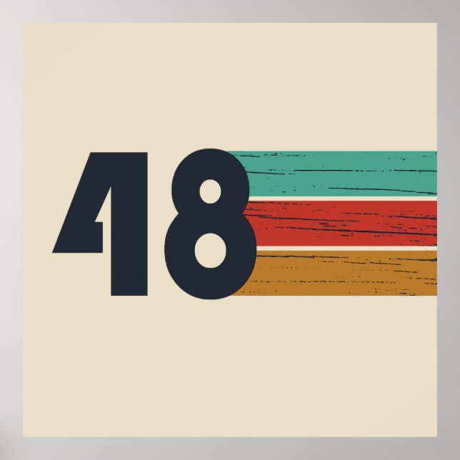 Poster Né en 1948 anniversaire vintage (Devant)