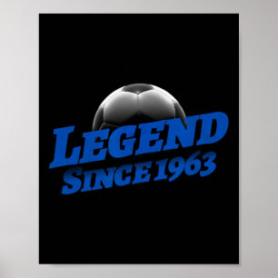 Poster Né en 1963 Fan de foot Anniversaire Légendaire Lég