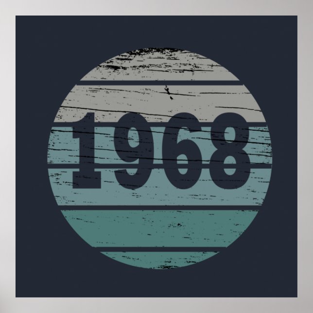 Poster né en 1968 coucher de soleil classique (Devant)