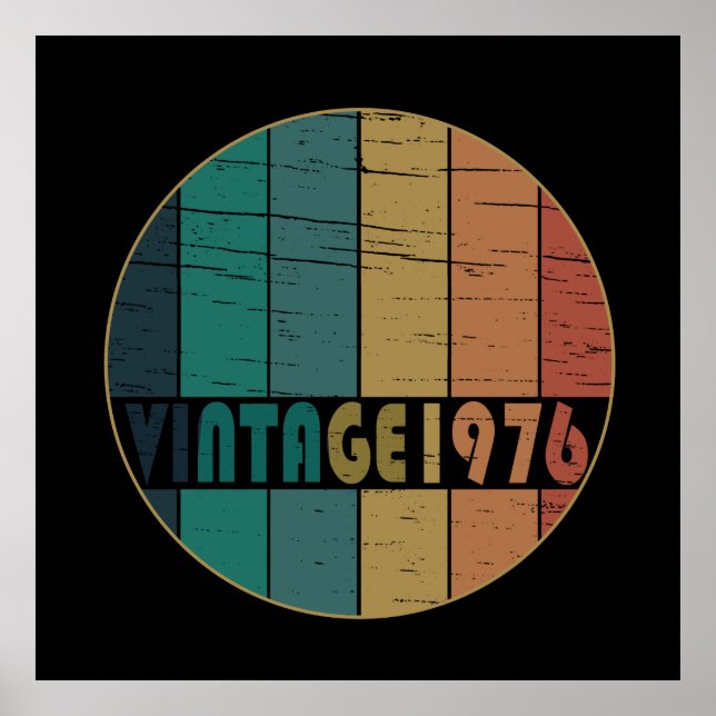 Poster Né en 1976 anniversaire vintage (Devant)
