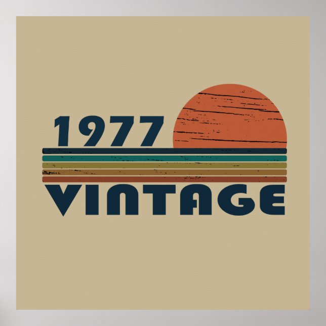 Poster né en 1977 anniversaire vintage (Devant)