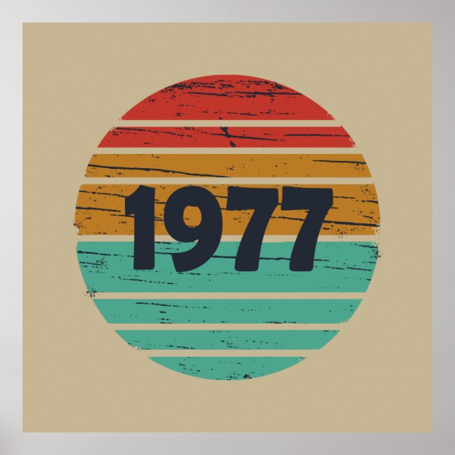 Poster né en 1977 anniversaire vintage (Devant)