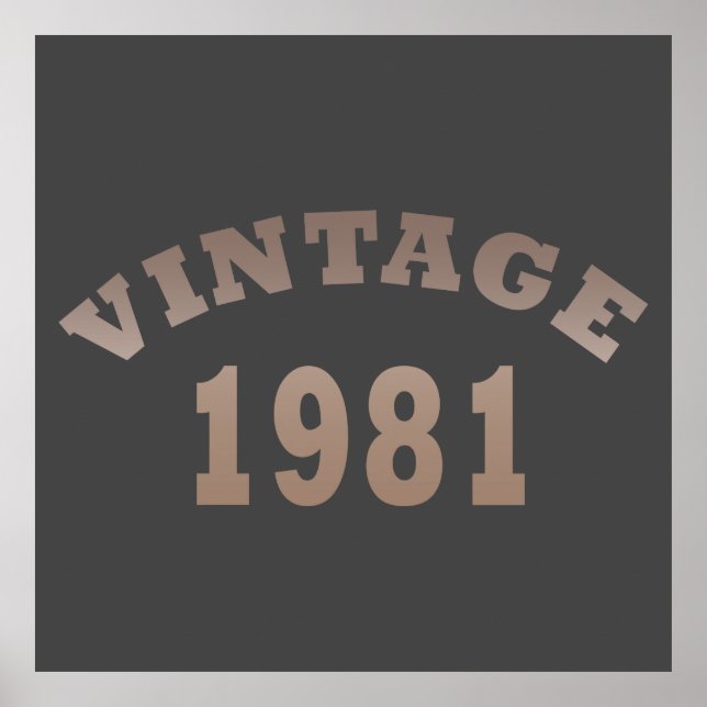 Poster Né en 1981 anniversaire vintage (Devant)