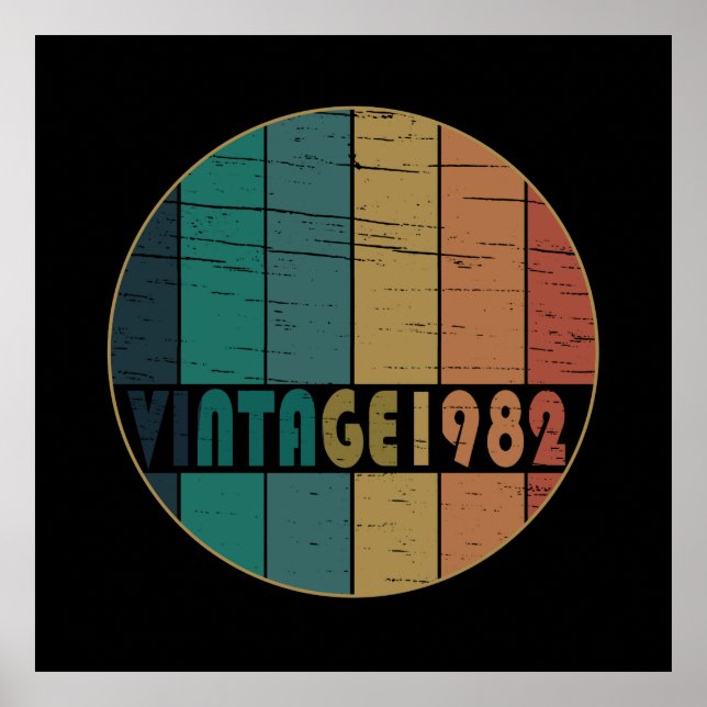 Poster Né en 1982 anniversaire vintage (Devant)