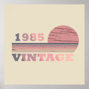 Poster né en 1985 vintage cadeau de 40e anniversaire