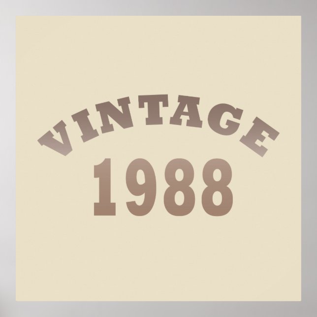 Poster né en 1988 anniversaire vintage (Devant)