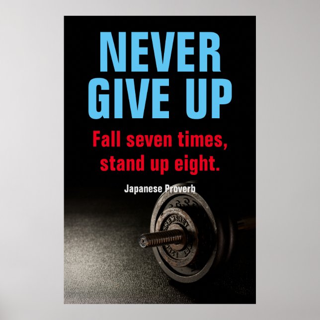 Poster NE JAMAIS ABANDONNER Bodybuilding Fitness Inspirat (Devant)