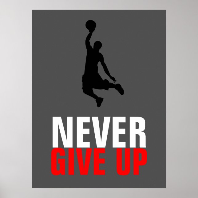 Poster Ne jamais abandonner la motivation inspirante du b (Devant)