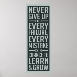 Poster NE JAMAIS ABANDONNER l'affiche de motivation