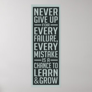 Poster NE JAMAIS ABANDONNER l'affiche de motivation