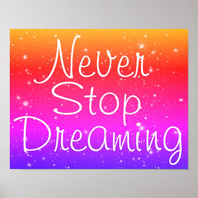 Poster Ne jamais cesser de rêver Rainbow Stars (Devant)