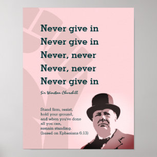 Poster NE JAMAIS DONNER À Churchill   STAND FIRM Ephesian