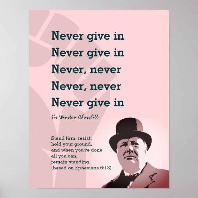Poster NE JAMAIS DONNER À Churchill | STAND FIRM Ephesian (Devant)
