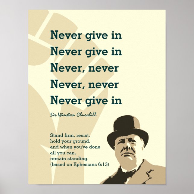 Poster NE JAMAIS DONNER À Churchill | STAND FIRM Ephesian (Devant)
