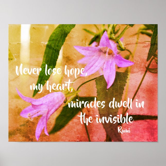 Poster Ne jamais perdre espoir Citation Inspirante Rumi (Devant)