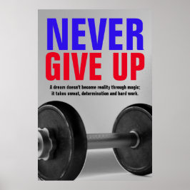 Poster Ne jamais renoncer à la musculation Fitness Motiva
