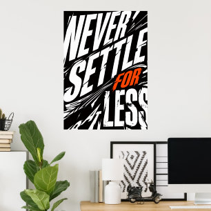 Poster Ne Jamais Se Contenter De Moins Affirmation Grunge