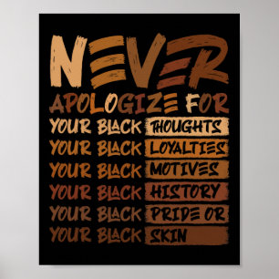 Poster Ne jamais s'excuser Mois de l'histoire des Noirs A