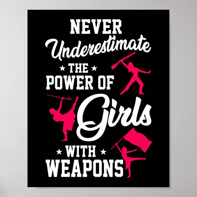 Poster Ne jamais sous-estimer les filles Armes Garde coul (Devant)