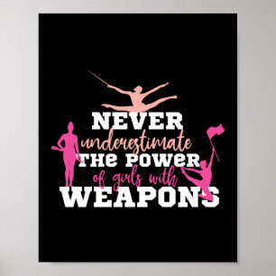 Poster Ne jamais sous-estimer les filles Armes Garde coul