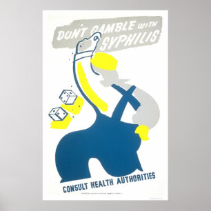 Poster Ne jouez pas la syphilis 1940 WPA