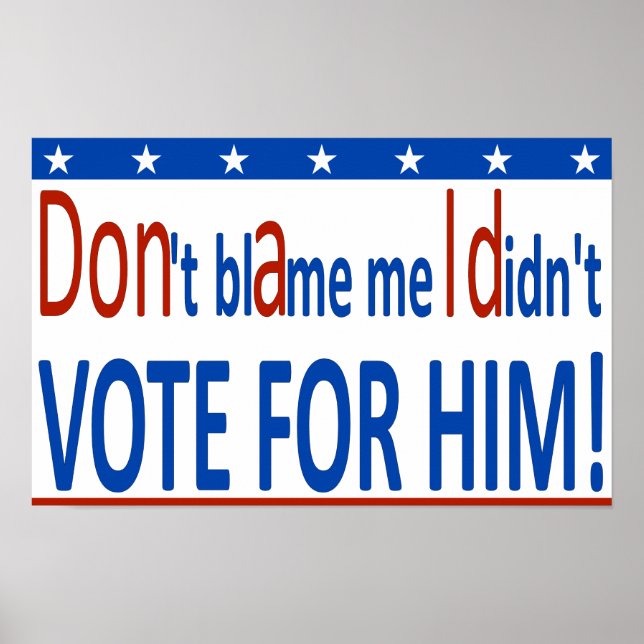Poster Ne me blâmez pas, je n'ai pas voté pour lui ! (Devant)