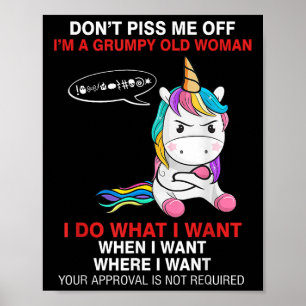 Poster Ne m'énervez pas, je suis une vieille femme grinch