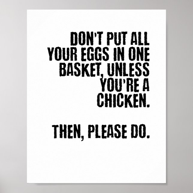 Poster Ne mettez pas tous vos oeufs dans un seul panier. (Devant)