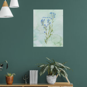 Poster Ne m'oubliez pas Fleur de jardin personnalisée à l