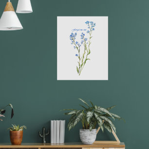 Poster Ne m'oubliez pas Fleur de jardin personnalisée à l