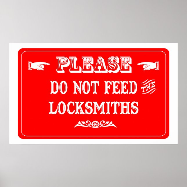 Poster Ne Pas Alimenter Les Locksmiths (Devant)